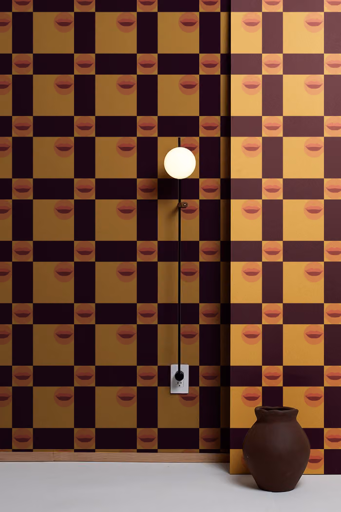 Vamp Wallpaper shown in an editorial setting