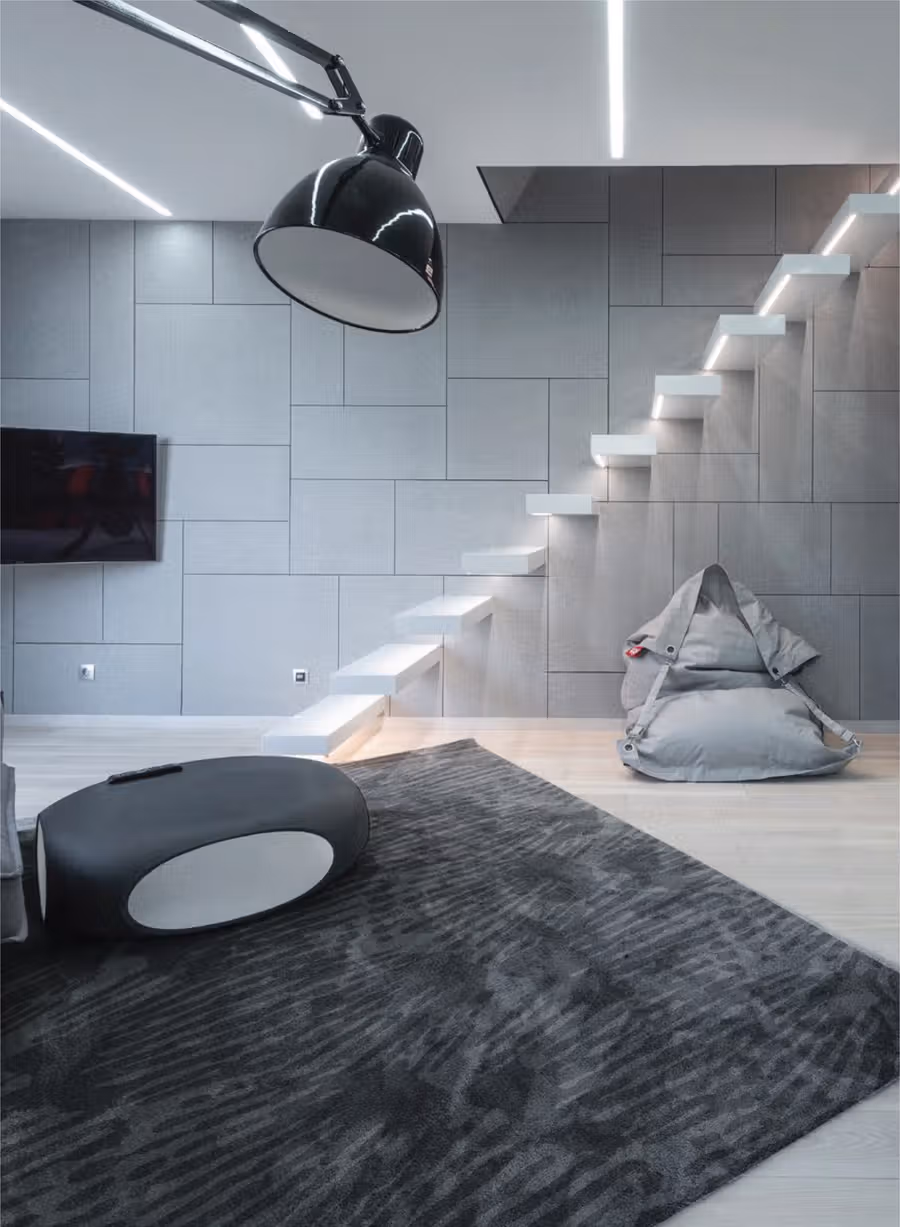 Fluke Rug shown in an editorial setting