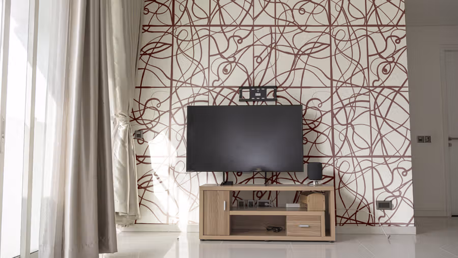 Groove Wallpaper shown in an editorial setting