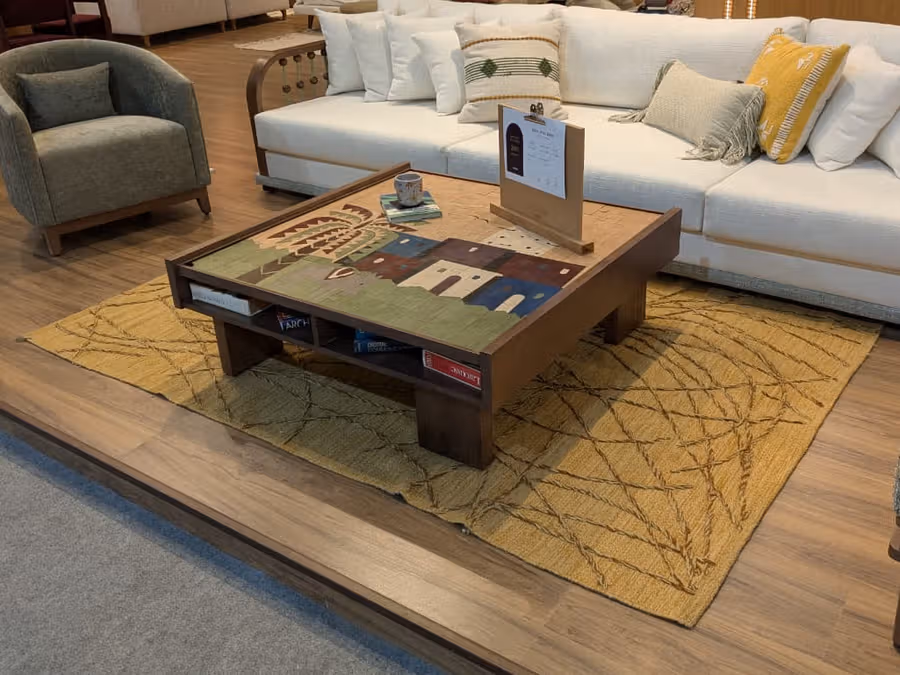 Victorum Flatwoven Rug shown in an editorial setting